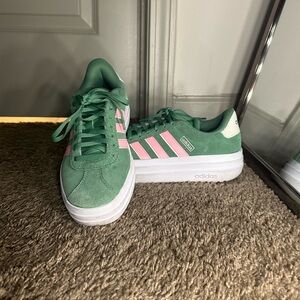 Adidas Green and Pink Women's Sneakers